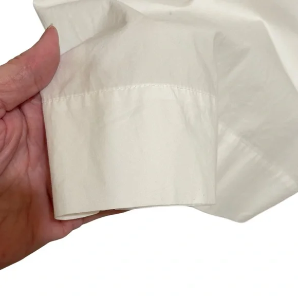 Ganni White Cotton Poplin Tie String Mini Dress Boho Beachy Size 44EU or 14US - Picture 8 of 13